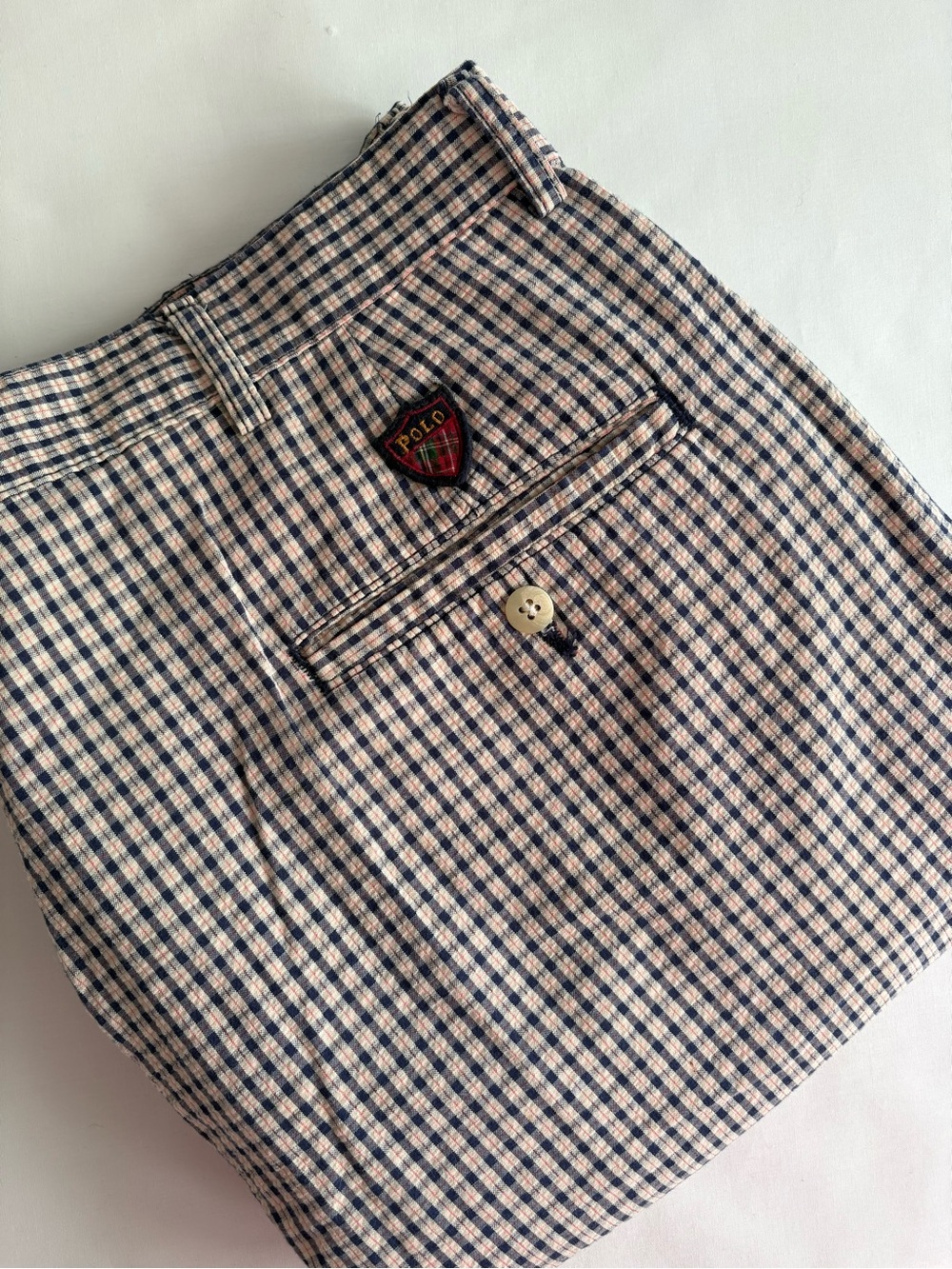 Vintage Polo Ralph Lauren Plaid Pleated Pants Made in USA 100% Cotton Sz 36/36